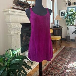 Vintage Art of Cloth. Fuchsia. Purple. Stretchy Rayon Jersey.Tank Tunic. Medium